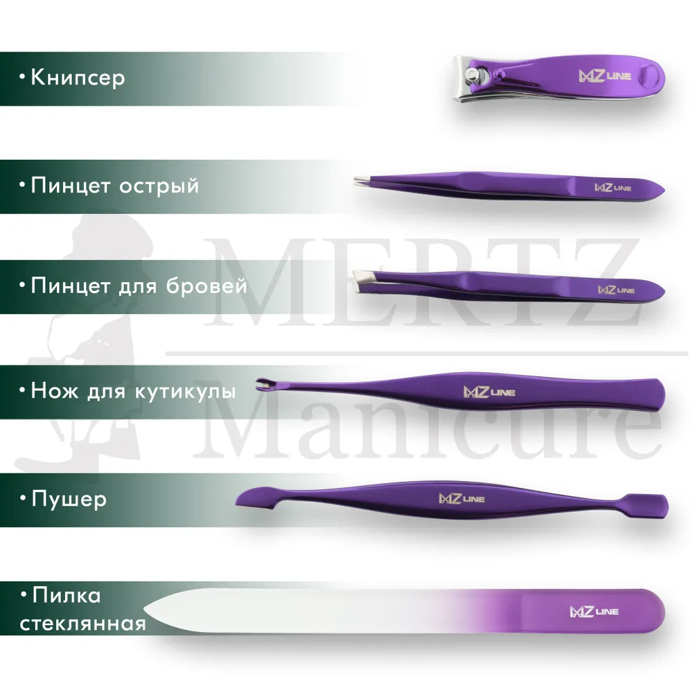 MERTZ / 6061 /  Набор маникюрный 10 предметов