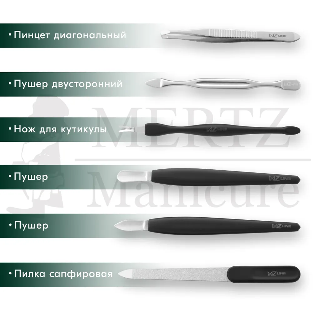 MERTZ / 6004 /  Набор маникюрный 9 предметов