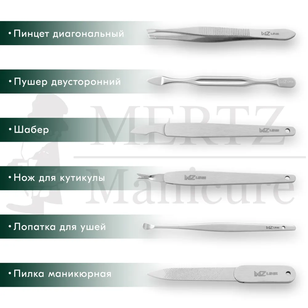 MERTZ / 6037 /  Набор маникюрный 10 предметов